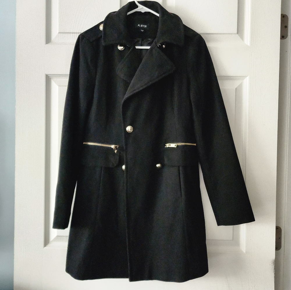 A. Byer Black Coat with Gold Accents